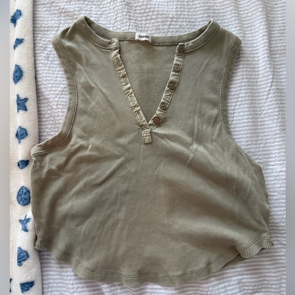 Green garage ribbed button up top size large!! - Picture 1 of 4